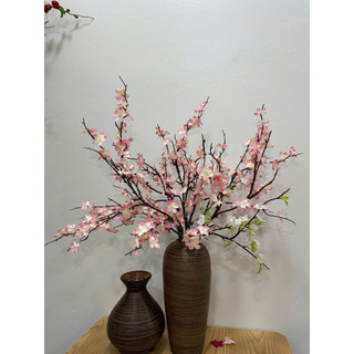 Cành Đào Cổ Lê Mai ,đào cổ thân đốm mốc , Cành Dài 90cm - Hoa Lụa Hạnh Hoan