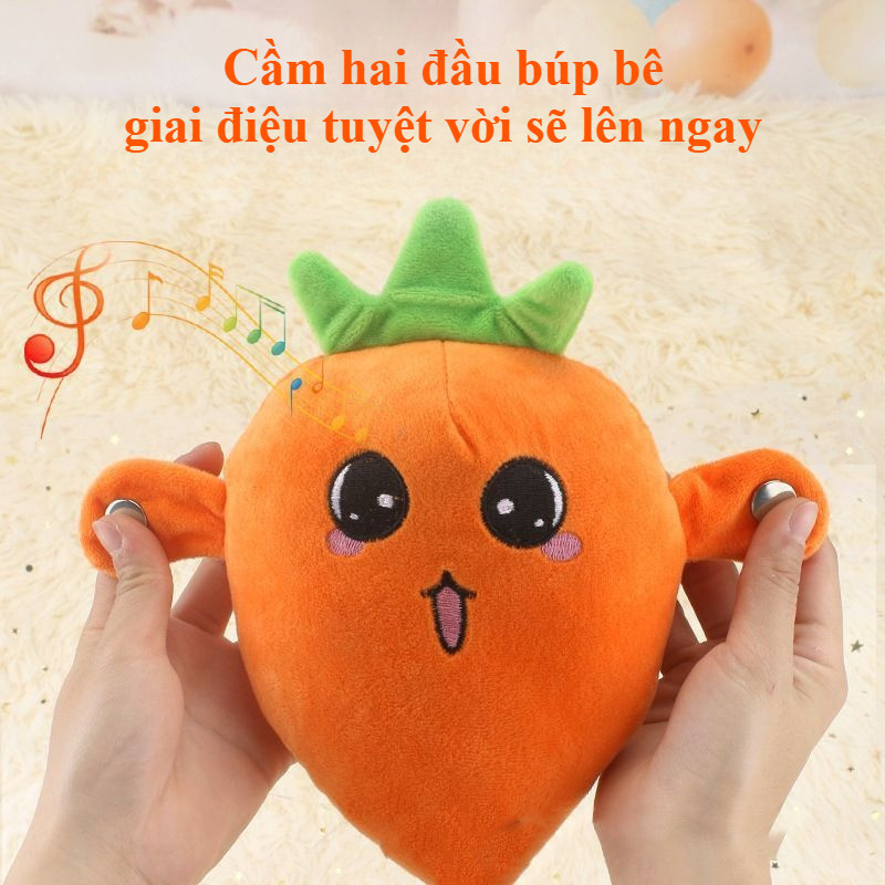 Chuối bông cảm ứng phát nhạc vui nhộn, đồ chơi tương tác thông minh, chất liệu bông mềm mịn, món quà vui nhộn cho bé yêu
