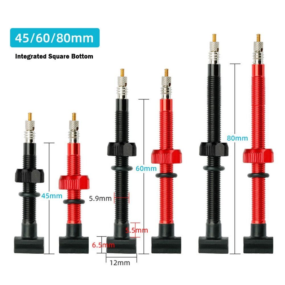 Vòi phun chân không xe đạp, van Presta bền, đế vuông, thanh nhôm 45/60/80mm, nhiều màu, dụng cụ ngoài trời
