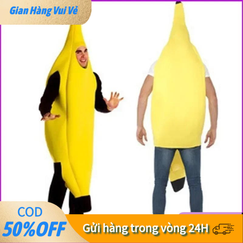 [24H] Trang phục Halloween hóa trang cosplay quả chuối lạ mắt cho nam và nữ