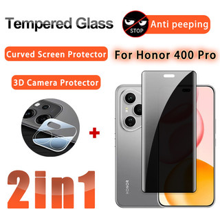 Kính cường lực 2 TRONG 1 Honor 400 Pro Phim riêng tư cho Honor 400 Pro 200 100 90 70 60 50 Pro Plus X9B X9C X9A Bảo vệ ống kính 3D & Bảo vệ màn hình cong Chống gián điệp