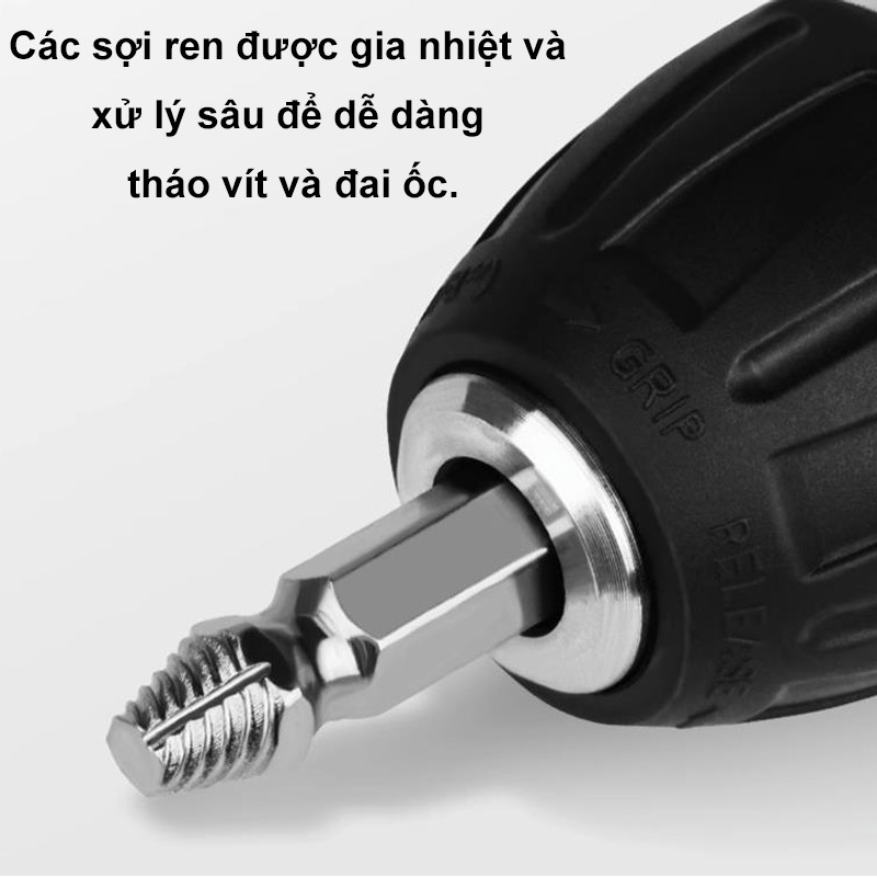 Bộ 6 Mũi Khoan Tháo Vít Hư Hỏng 2 Đầu - Tháo Ốc Vít Gãy Toét, Chất Liệu Thép Cứng, Dễ Dùng