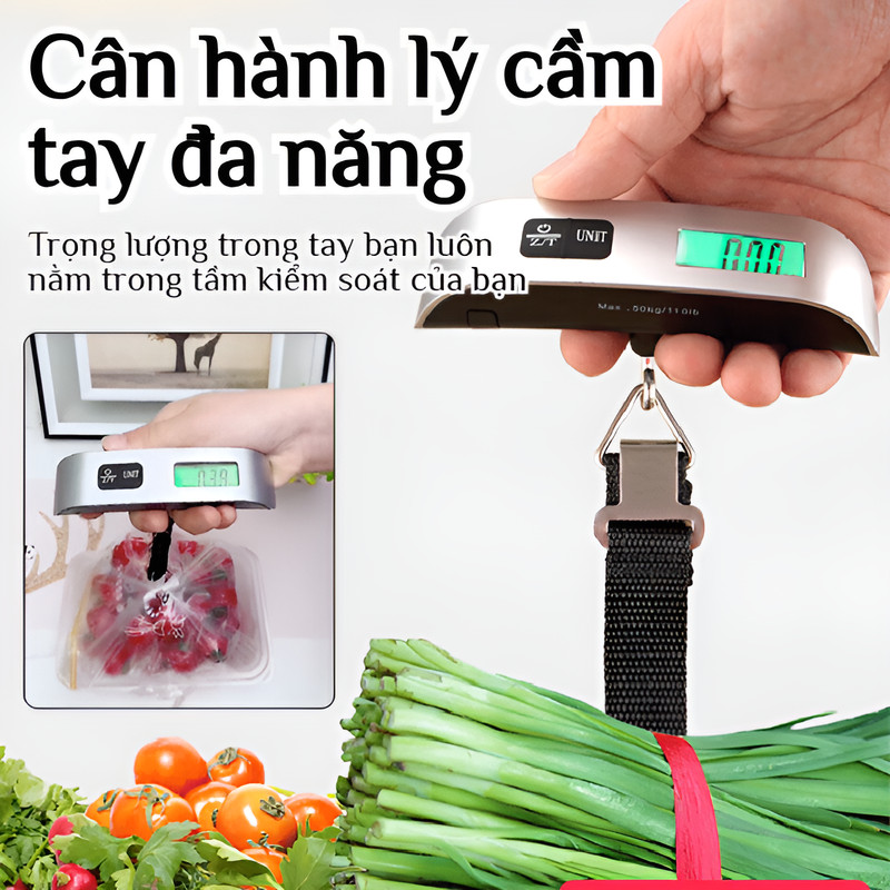 ✨🔥Giá sốc🔥Cân hành lý treo nhẹ dễ dàng di chuyển/Cân cầm tay/Cân điện tử gắn móc/Cân hành lý xách tay 50KG/Cân cầm tay gia đình/Cân cầm tay có cán dày