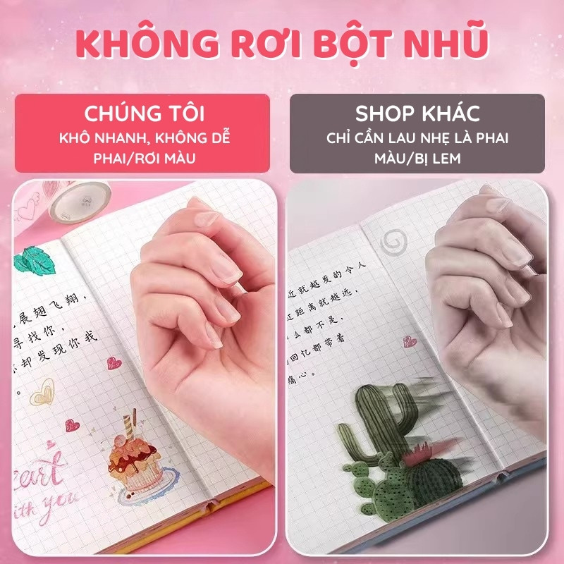 Bút highlight 12 màu nhũ xinh xắn, bút kim tuyến đánh dấu chất lượng cao dành cho học sinh và những người yêu sáng tạo