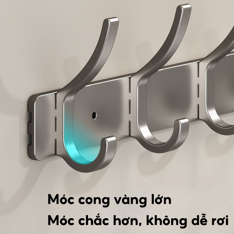 Thanh Móc Treo Sau Cửa Không Cần Khoan - Chất Liệu Nhôm Cao Cấp Chống Gỉ, Tiết Kiệm Không Gian Tối Đa