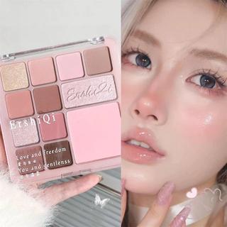 Bảng Phấn Mắt Matte Pearly 12 Màu - All in One Rose Pink Blush Fine Shimmer Pigment