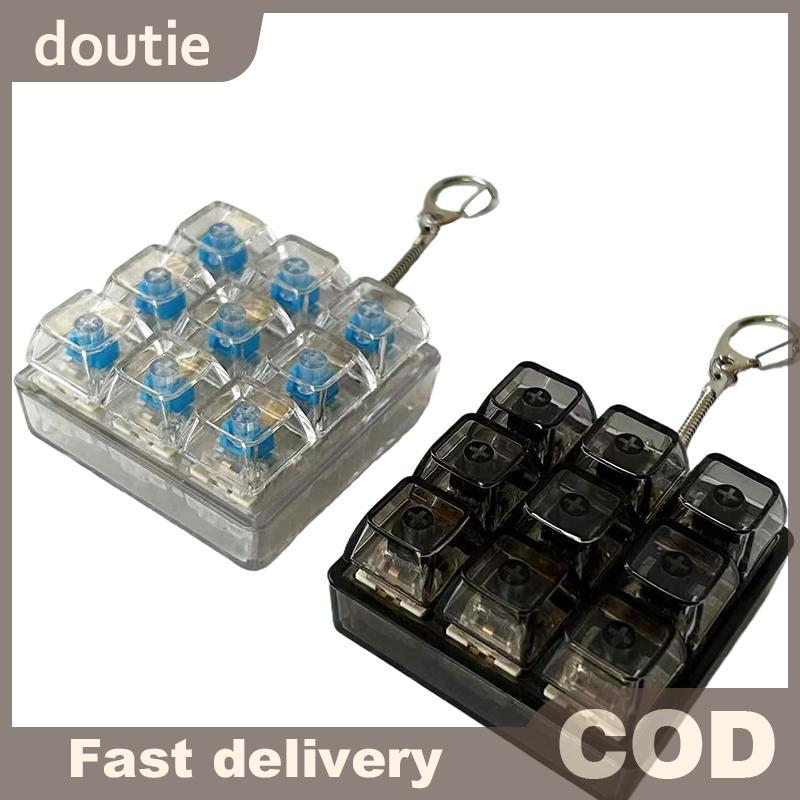Doutie 4 / 9 Phím Bàn Phím Cơ Trục Máy Kiểm Tra Bàn Phím LED Chìa Khóa Giảm Căng Thẳng DIY Nút Keycap Móc Khóa Đồ Chơi Quà Tặng VN