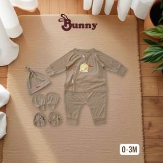 Set 5 món cúc chéo quần lưng thun tăm lụa Bunnybaby cao cấp mềm ấm cho bé 0-3M