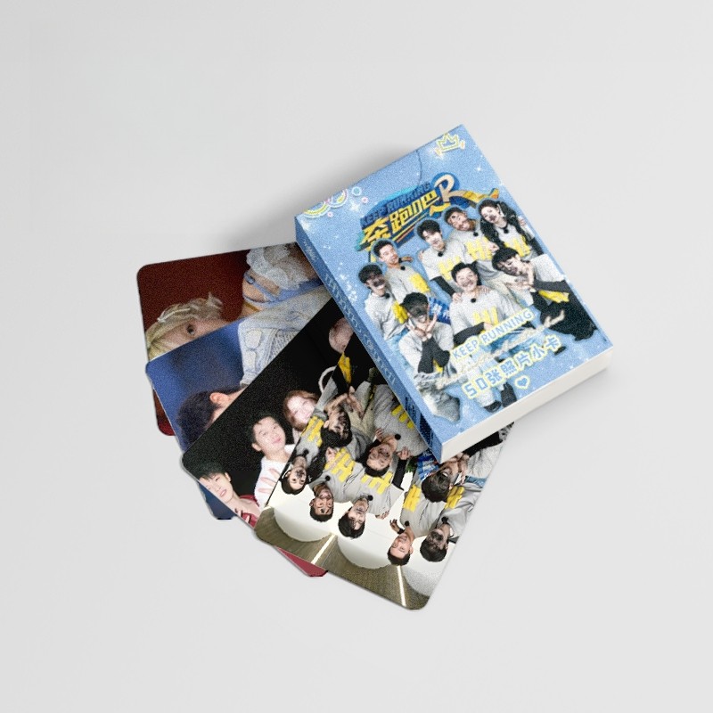Bộ 50-55 chương trình đa dạng KEEP RUNNING Hologram Lomo Cards Diễn viên chính kịch Adam Fan Cheng Cheng Cheng Chengen Liu Yu Photocards Charlie Laser Bưu thiếp YM