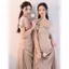 đầm màu kem tiệc sang trọng dạ hội tiểu thư sinh nhật prom thanh lịch đầm vintage pháp nữ dự tiệc