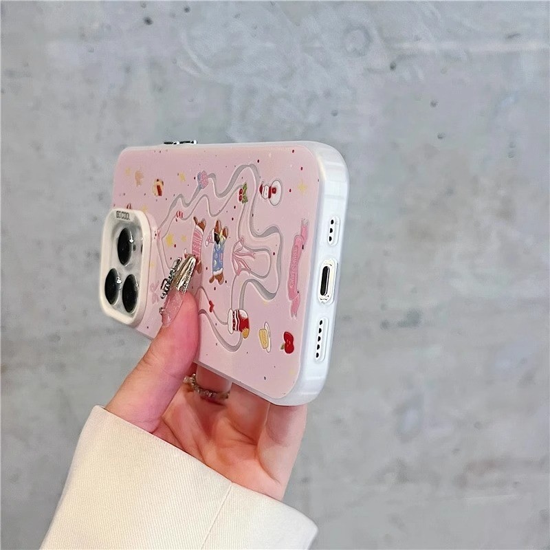 Ốp lưng OPPO Cây thông Giáng Sinh màu hồng dễ thương cho F19 A36 A38 A57 A58 A18 A35 A54 A56 A11 A12 A15 A77 A93