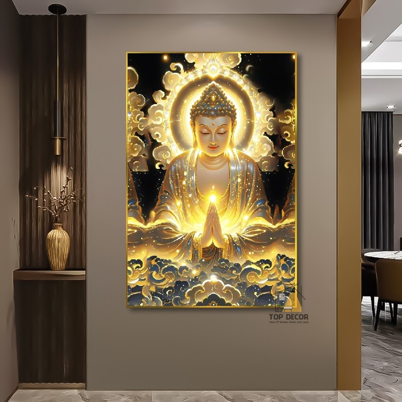 Tranh Phật Giáo Tráng Gương - Tranh Tráng Gương trang phí phong thờ, tranh Phật A Di Đà,tranh Phật Quan Âm - Top Decor