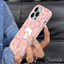 Ibumpers Kẹo Gấu Hồng Vỏ Hoạt Hình Thỏ Silicon Mềm Ốp Lưng Điện Thoại iPhone 11 12 13 14 15 16 17 Pro Max IP Plus Vỏ Chống Sốc