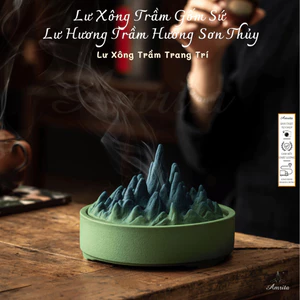 Lư Xông Trầm Gốm Sứ Lư Hương Trầm Hương Sơn Thủy - CXNP178