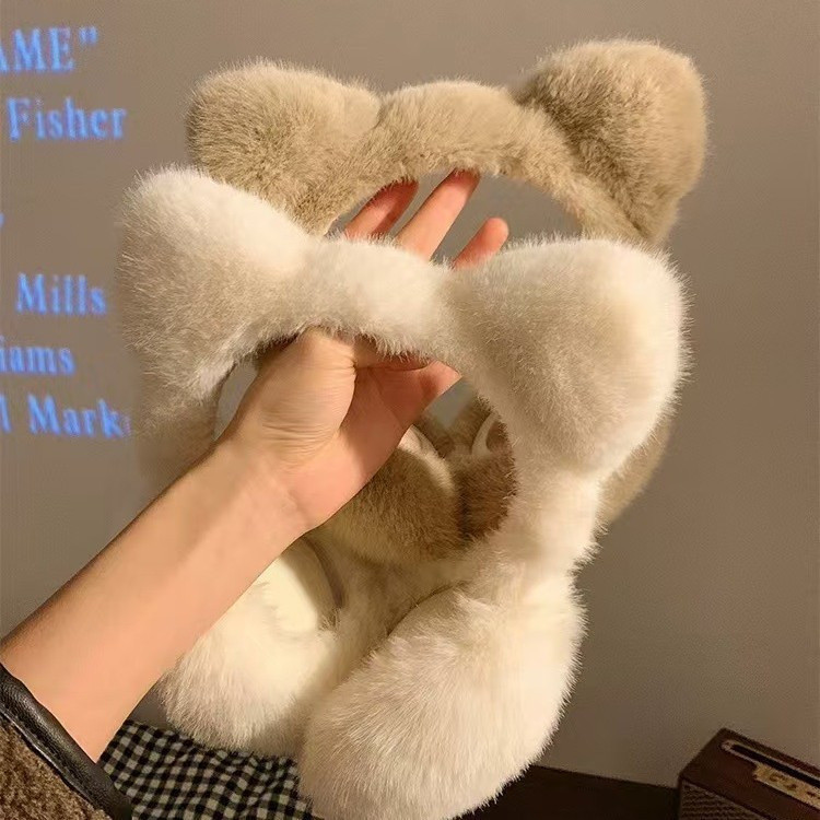 Bịt tai mùa đông dễ thương, tai mèo sang trọng, giữ ấm khi đi xe đạp, chống đông lạnh, gập gọn cho học sinh 1FM3