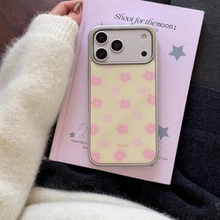 Vỏ cứng Tương thích với iPhone 13 14 14Pro 14ProMax 15 15Pro 15ProMax 16 16Pro 16ProMax 17 17Pro 17ProMax 17ProMax 17Air Vỏ hoa dạng bột màu vàng