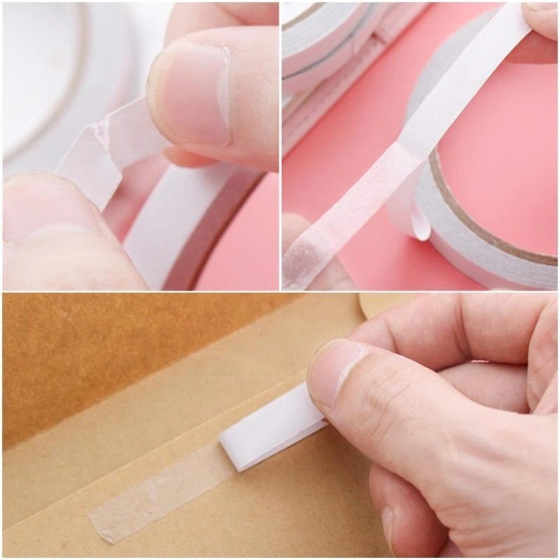 5 / 10 / 15Rolls Băng keo hai mặt siêu mỏng / Băng dính dính chắc chắn cho công cụ đóng gói quà tặng DIY