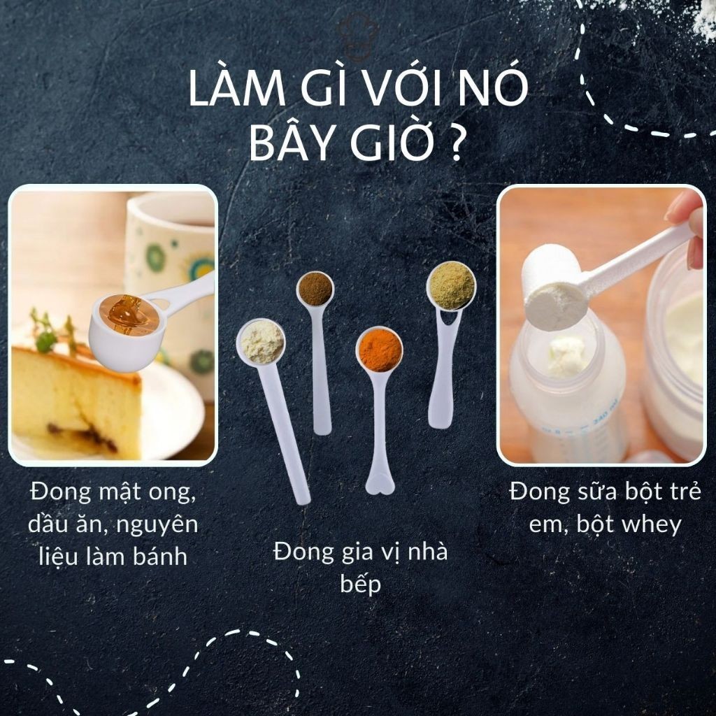 Muỗng đong sữa định lượng gram thìa nấu ăn nhà bếp định lượng gia vị pha chế làm bánh 1g 3g 5g 10g - FE120