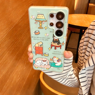 Ốp lưng màu xanh lá cây đáng yêu 2 trong 1 có thể so sánh cho Samsung A23 A24 A25 a55 s25 s22plus ultra Case Girly S23 S23Plus s23fe s24plus s24ultra s25 S26 S26ultra Vỏ