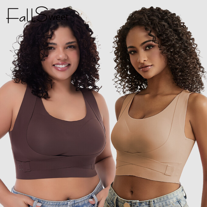 FallSweet Plus Size - Áo Ngực Thể Thao Không Dây, Chống Chảy Xệ, Thiết Kế Tiện Lợi Cho Tư Thế Thoải Mái