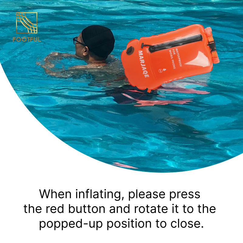 Balo phao khô chuyên dụng 20L, màu cam sáng, tiện lợi cho hoạt động ngoài trời như đi biển và câu cá.