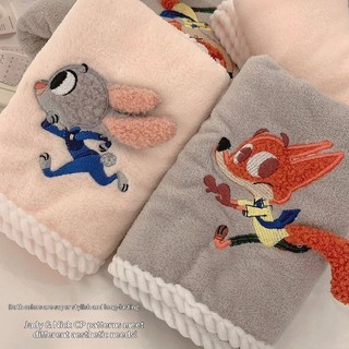 Crazy Zoo Judy Nick Khăn Tắm Hoạt Hình Hàng Hóa Cặp Đôi Phong Cách Thấm Hút Nhanh Khô Khăn