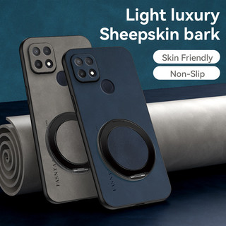Ốp lưng oppo a15 a15s a35 CPH2179 PEHM00 PEFM00 CPH2185 Vỏ kim loại xoay giá đỡ từ tính bảo vệ ống kính, vỏ chống sốc
