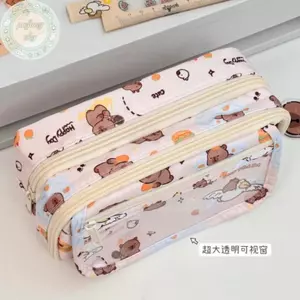 PUSKY Hoạt Hình Dễ Thương Hộp Đựng Bút Chì Dành Cho Sinh Viên Hoạt Hình Anime Sáng Tạo Túi Bút Chì Dung Tích Cao Văn Phòng Phẩm Túi Bảo Quản Túi Đựng Mỹ Phẩm VN