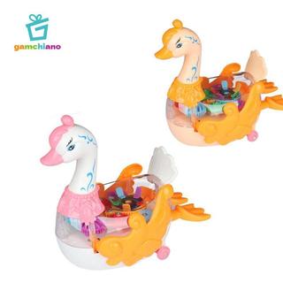 Gamchiano Mechanical Gear Swan, Thiên nga điện tử sáng tạo, vui nhộn với bánh răng di chuyển, trong suốt với bánh xe đa năng cho trẻ từ 3 tuổi trở lên