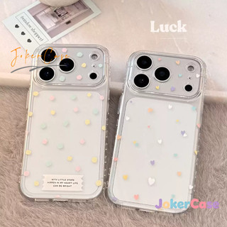 Cho IPhone 16 13 17 11 12 15 14 Pro Max XR X XS Max 8 16 15 7 14 Plus SE2020 Air Vỏ mềm trong suốt hình trái tim màu kẹo