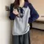 Áo hoodie Polo nữ dáng rộng dài tay phiên bản Hàn Quốc, phù hợp mùa thu đông