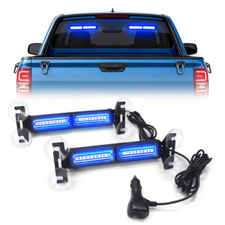 Cốc hút 2 trong 1 Đèn nhấp nháy Kính cảnh báo phía trước & phía sau Dải trang trí LED với nhiều chế độ Phụ tùng nhôm