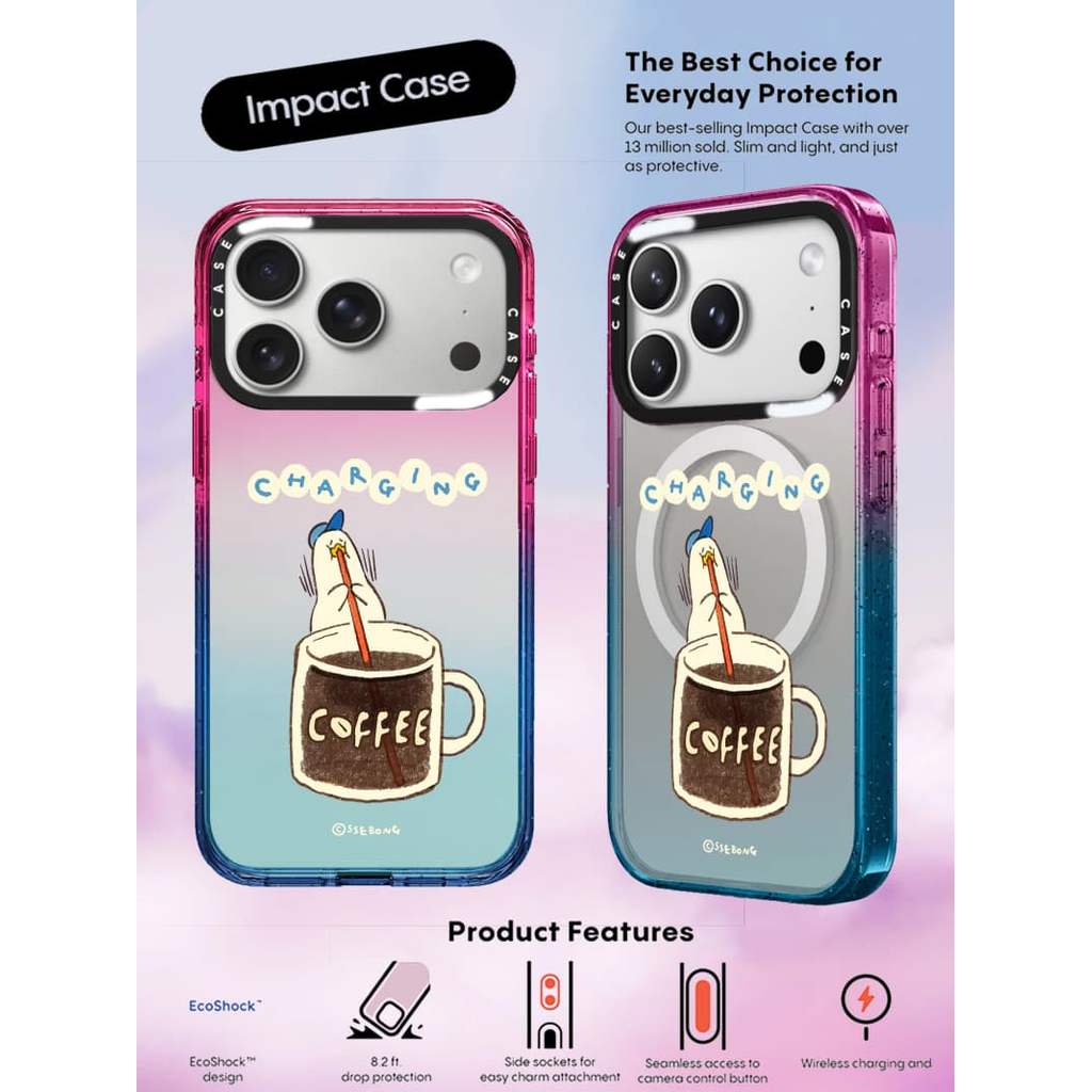 CASECASE X Sạc của Ssebong Cotton Candy Rõ Ràng Cứng Từ Hút Tác Động Cho Apple IPhone 12 13 14 15 16 17 Pro Max Plus Air Có Hộp