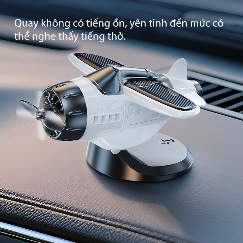 Mô Hình Máy Bay Năng Lượng Mặt Trời Trang Trí Taplo Ô Tô – Cánh Xoay 360°, ABS , Sang Trọng, Chạy Êm, Keo Dán Không Vết