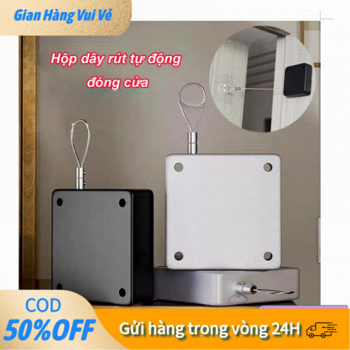 【24H】Thiết bị đóng cửa tự động thông minh, kết hợp hộp dây rút và cơ chế đệm, đảm bảo cửa đóng nhẹ nhàng và an toàn