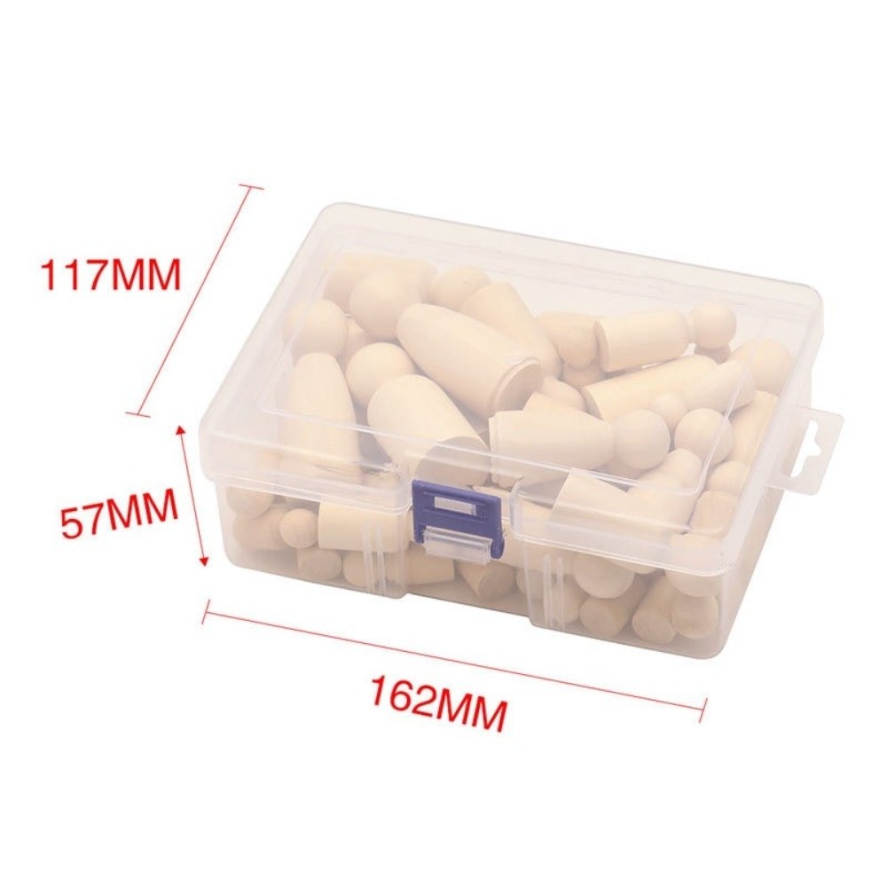 HAPPYNOOK 50 Chiếc Búp Bê Chốt Gỗ, Chất Liệu Tự Nhiên Chưa Hoàn Thành Peg People, Thủ Công Thủ Công DIY Nghệ Thuật Tranh Búp Bê Cơ Thể Trẻ Em Thủ Công