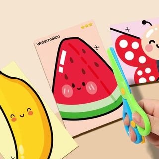 LUMELAMP Bộ dụng cụ cắt giấy trẻ em, An toàn phát triển Thực hành cắt mẫu giáo cho trẻ em, Đào tạo chất lượng cao với dụng cụ Giấy thủ công Đồ dùng đào tạo mầm non
