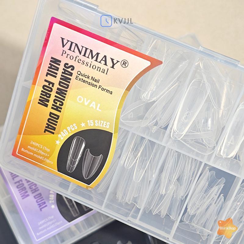 [KvJJL-t] 240 Chiếc Sandwich Dual Nail Forms 15 Kích Thước Phần Mở Rộng-Hình Dạng Thường Ngày Khuôn Đáy Trên Quan Tài Dài Hạnh Nhân Móng Tay Nghệ Thuật Hình Dạng Dụng Cụ Làm Móng Tay Mới