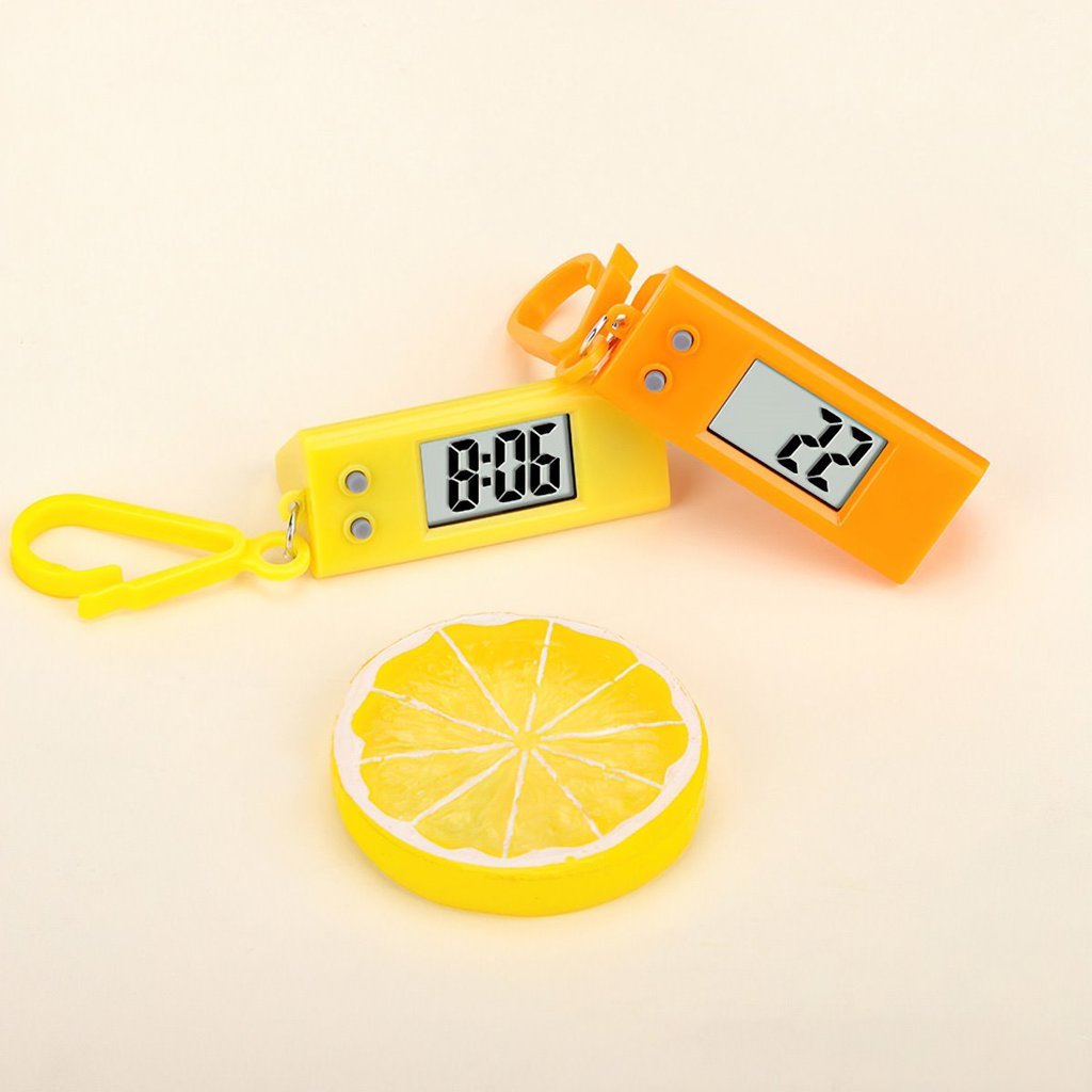Đồng Hồ Điện Tử Mini Bằng ABS Có Nút Treo Ba Lô / Móc Khóa / Đồng Hồ Kỹ Thuật Số Dễ Mang Theo