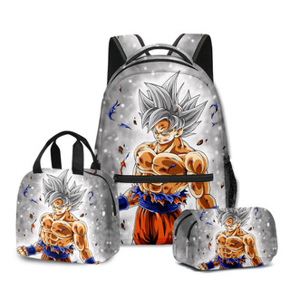 3D Xuyên Biên Giới Phong Cách Mới Anime Goku Dragon Ball Dragon Ball Siêu Học Sinh Túi Ba Lô Túi Ăn Trưa Hộp Đựng Bút Chì Bộ Ba Mảnh
