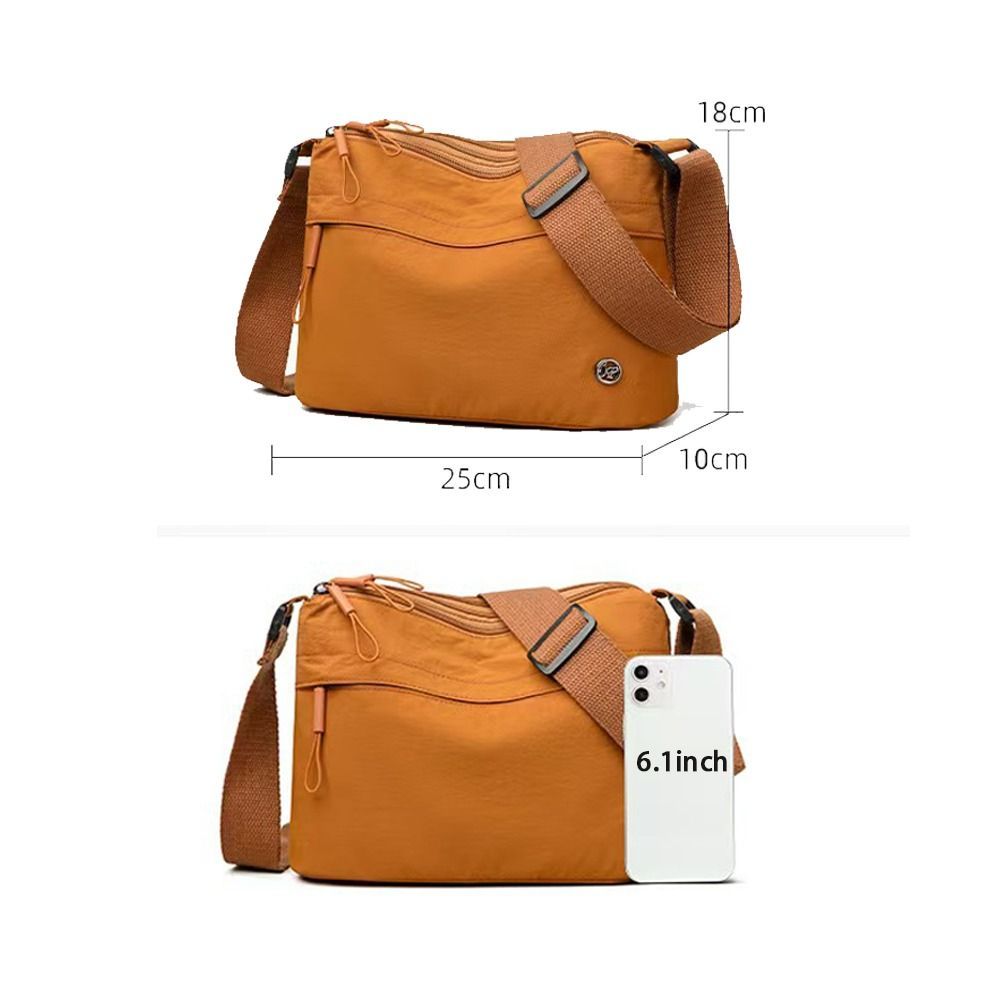 Túi đeo vai JUIC, Túi đeo chéo có dây đeo rộng có thể điều chỉnh bằng Nylon, Túi xách nữ có dây kéo dung tích lớn thông thường dành cho nữ
