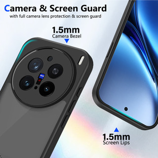 Dành Cho Vivo X200 Pro 5G Ốp điện thoại Cứng Mờ Da-Cảm Giác Mềm Khung TPU Chống Sốc Mỏng Vỏ