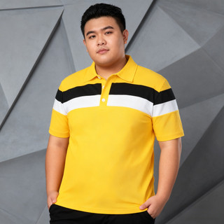 Áo Polo Nam Plus Size Short Sleeve Striped cổ tròn