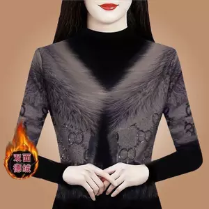 Áo sơ mi cổ cao thu đông, lót dày lông cừu, thời trang mới
