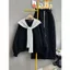 BỘ 3 MÓN THỜI TRANG: Quần da cá Nỉ 2DA XÁM, Sweater Nỉ 2 DA TRƠN, và Khăn ĐEN độc đáo-quanaao94