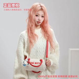 Sanrio Chính Hãng Hello Kitty KT Sang Trọng Túi Xi Lanh Thu Đông Thêu Hoạt Hình Dễ Thương Túi Bảo Quản Dễ Thương Túi Messenger Dễ Thương 12.2 0GC3