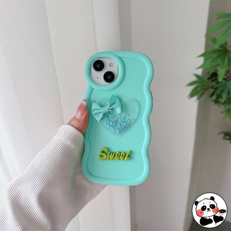 Ốp Điện Thoại Tình Yêu Lấp Lánh 3D Wave Cho Vivo Y29 Y29S Y29T Y28 Y28S Y27 Y27S Y78 Plus Y73 Y58 Y56 X80 Lite 5G 4G Vỏ Mềm Màu Kẹo Macaron Dễ Thương