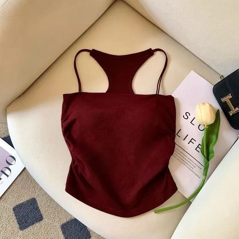 Blouse Sleeveless Nữ màu xanh lá cây, crop top gợi cảm và tank top thể thao