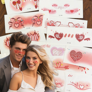Đề-can hình xăm trái tim nơ tạm thời cho Valentine