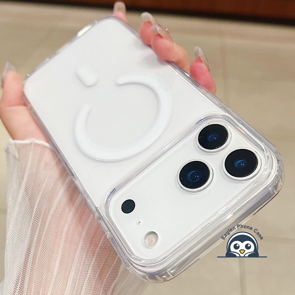 Ốp điện thoại trong suốt tích hợp từ tính cho iPhone 17 Air 16 16e 15 14 13 12 Mini 11 Pro XS Max XR 7 8 Plus Vỏ hấp dẫn Mặt sau doanh nghiệp Acrylic đơn giản